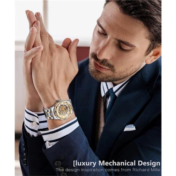 Retro Manual Mechanical Skeleton Watch with Diamond& Carving Flower, SilverWhite - Picture 5 of 6